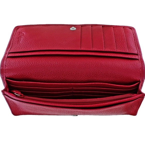 Brighton ROSIE ROCKMORE Wallet Red Lipstick Leather Rose Cross Body MSRP$225